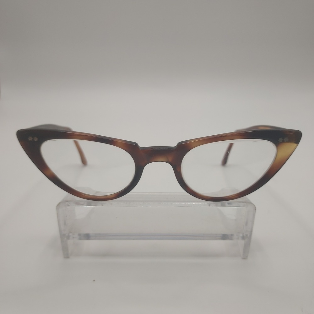 Vintage AO American Optical Eyeglasses Cat Eye Tortoise Two Tone Frame 50s 60s